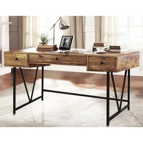 BOXED MARIELLE DESK IN RUSTIC BROWN (1 BOX)