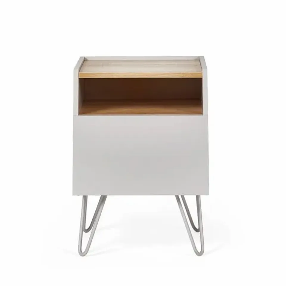 BOXED GREY PENELOPE BEDSIDE TABLE