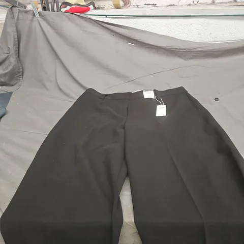M & S SIZE 22 REGULAR WIDE HIGH RISE BLACK TROUSERS WITH TAGS