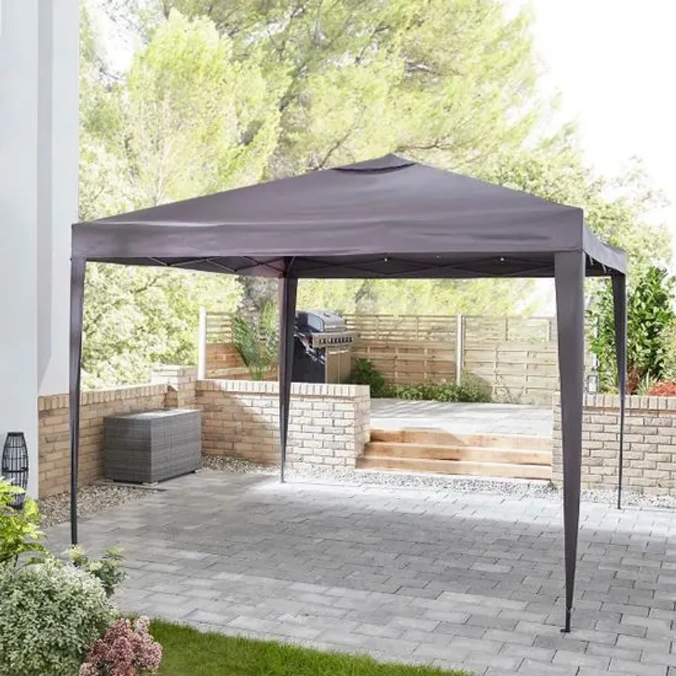 BOXED MONACO 3 X 3M FOLDING POP-UP GAZEBO - GREY