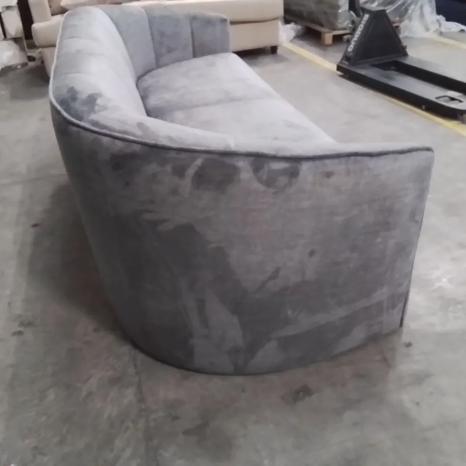 QUALITY DESIGNER BRIDGITTE 3 SEATER UPHOLSTERED SOFA - GREY