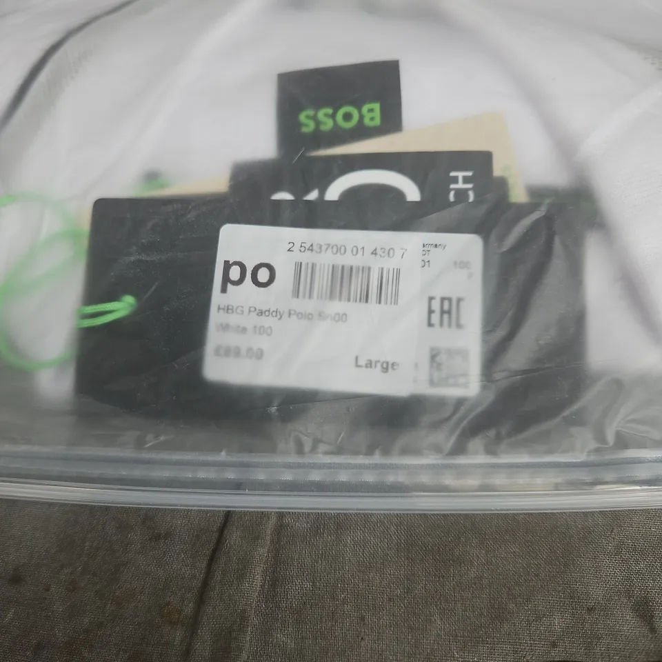 HUGO BOSS WHITE POLO SHIRT LARGE TAGGED