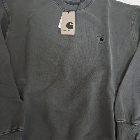 CARHARTT WASHED GREY JUMPER - MEDIUM