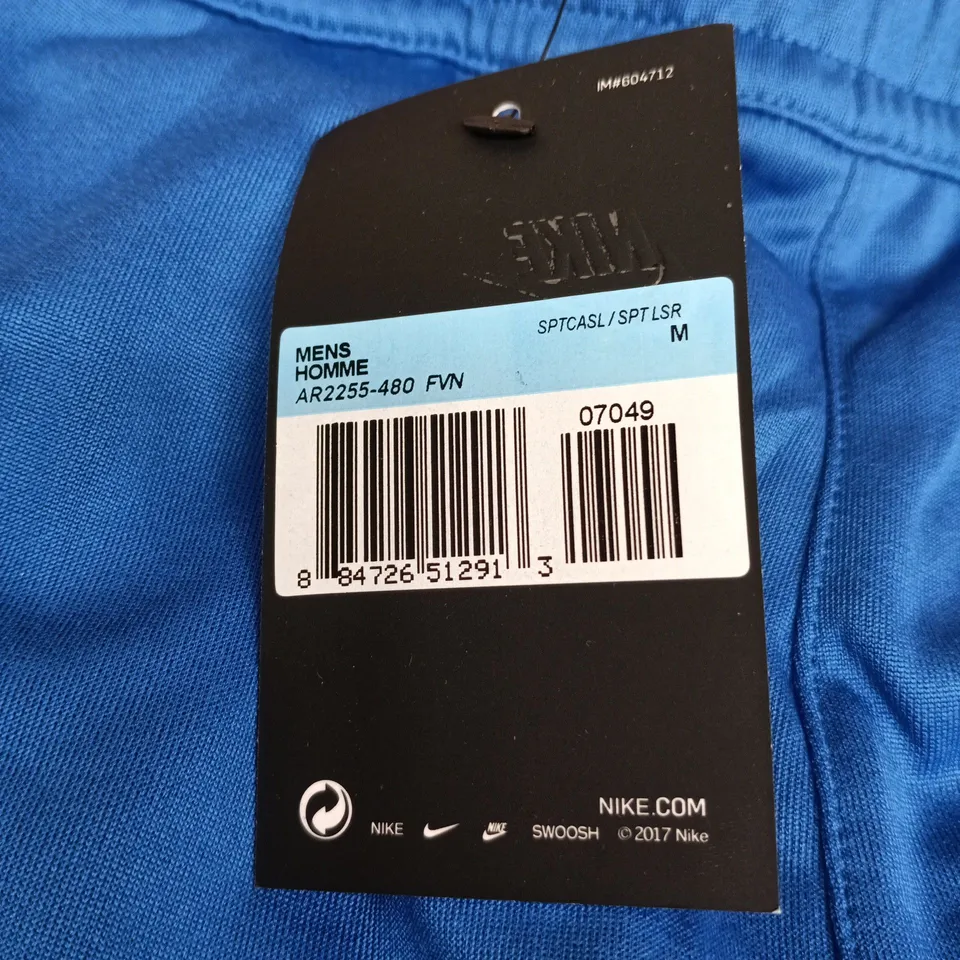NIKE MENS BLUE WITH WHITE/RED TRACKSUIT BOTTOMS MEDIUM TAGGED