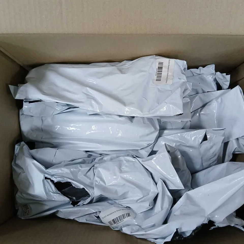 BOX OF APPROXIMATELY 20 SYNKARB RESISTANCE BANDS - VARIOUS COLOURS AND SIZES
