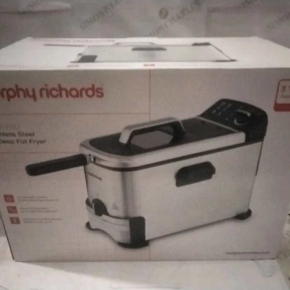 BOXED MORPHY RICHARDS FILTER PRO STAINLESS STEEL 3L DEEP FAT FRYER 