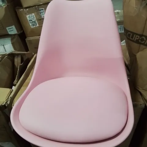 BOXED PLASTIC BACK, PADDED SEAT PINK SIDE/DINING  CHAIR