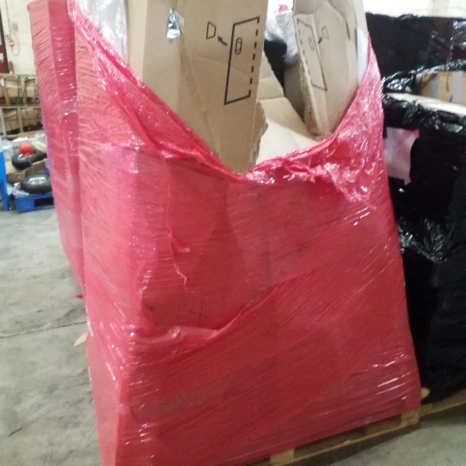 PALLET CONTAINING ASSORTED PRODUCTS INCLUDING MULTIFUNCTIONAL FOOD PROCESSOR, BABY CAR SEAT, MULTIFUNCTIONAL BABY BOOSTER, OFFICE CHAIR & BOOSTAPAK BACKPACK/CAR SEAT