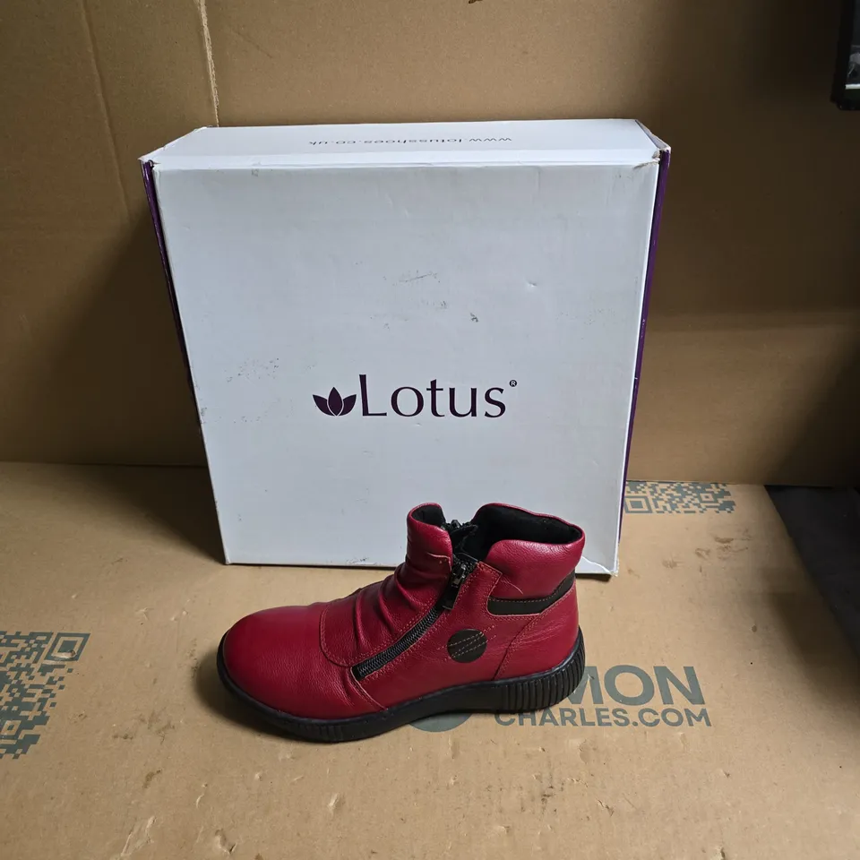 LOTUS RED LEATHER ANKLE BOOTS – WOMEN'S SHOES - UK SIZE 3