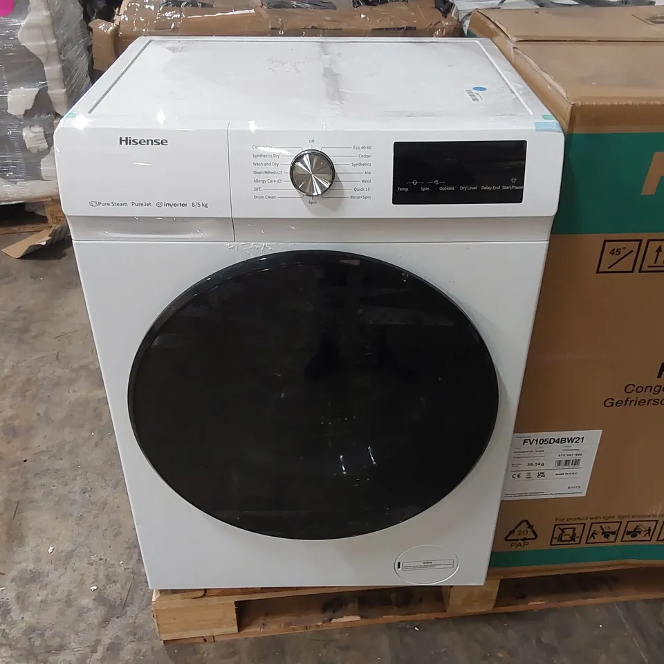 HISENSE 3 SERIES WDQA8014EVJM 8KG WASH, 5KG DRY, 1400 SPIN WASHER DRYER - WHITE