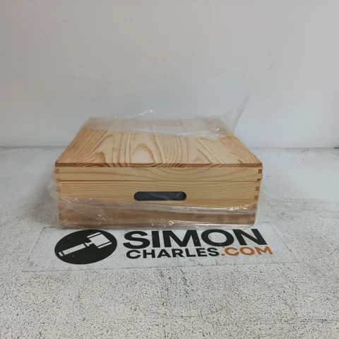 WOODEN STORAGE BOX 34 X 34 X 12 CM APPROX