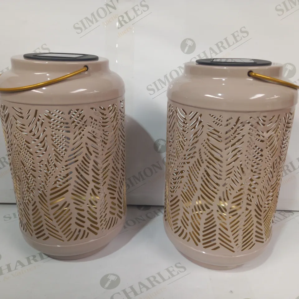 GARDEN REFLECTIONS SET OF 2 PATTERNED SOLAR LANTERNS