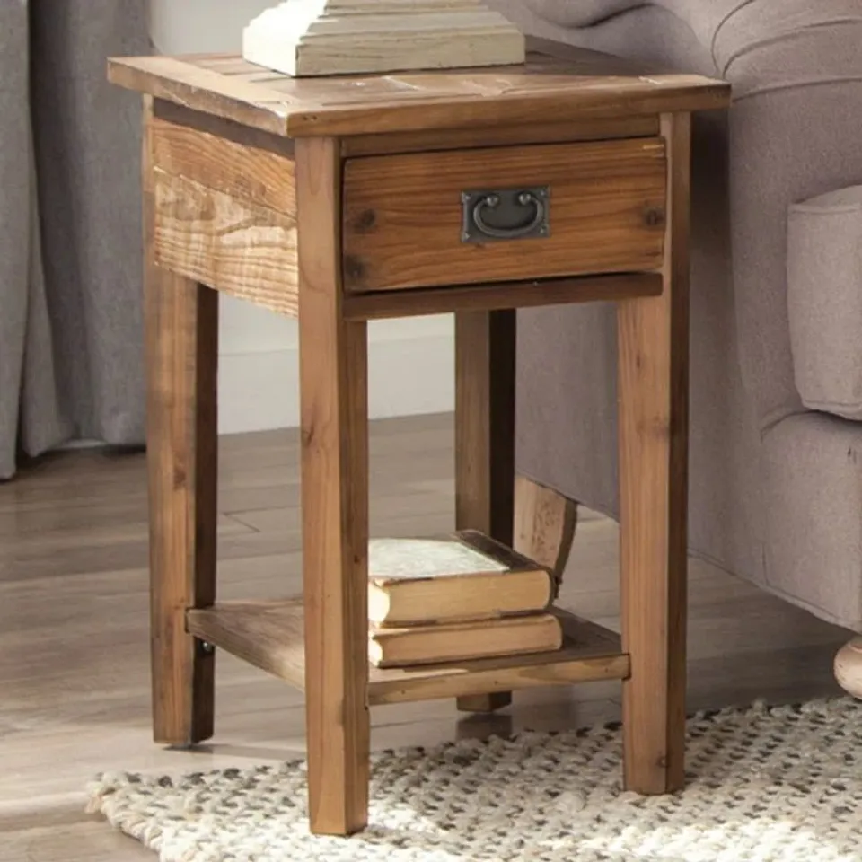 BOXED NAGLE SIDE TABLE WITH STORAGE - ANTIQUE WAX (1 BOX)