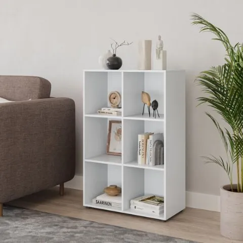 BOXED URBN LIVING 6-CUBE SHELVING UNIT - WHITE (1 BOX)
