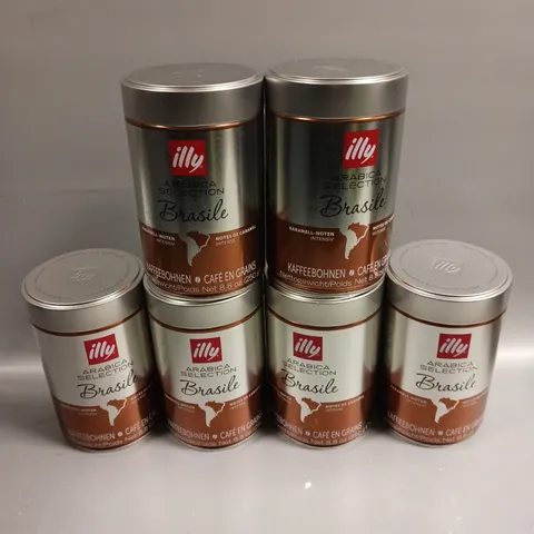 6 X SEALED ILLY ARABICA BRASILE COFFEE GRAINS - 6 X 250G