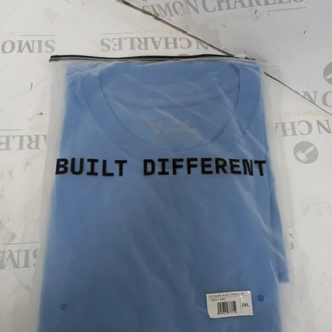 BUILT DIFFERENT LIGHT BLUE T-SHIRT SIZE 2XL 
