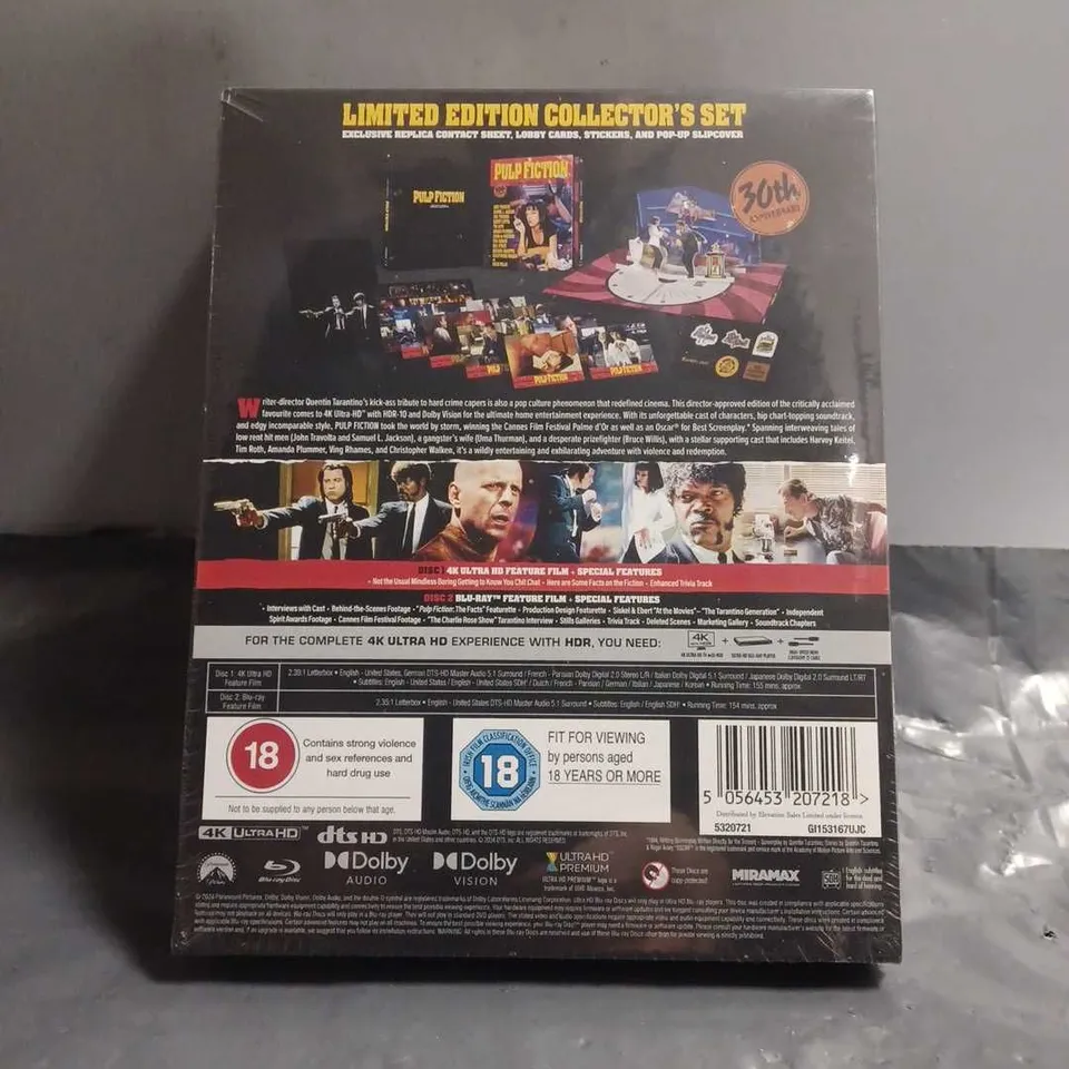 SEALED PULP FICTION 30TH ANNIVERSARY LIMITED EDITION 4K ULTRA HD