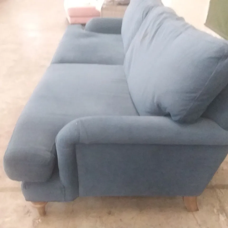 QUALITY BRITISH DESIGNER LOUNGE CO. DIREITO 3 SEATER SOFA PLUSH NAVY FABRIC