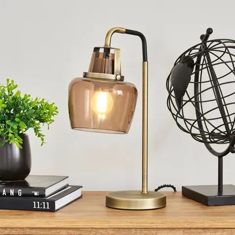 BOXED AUBURN INDUSTRIAL TABLE LAMP - SMOKE