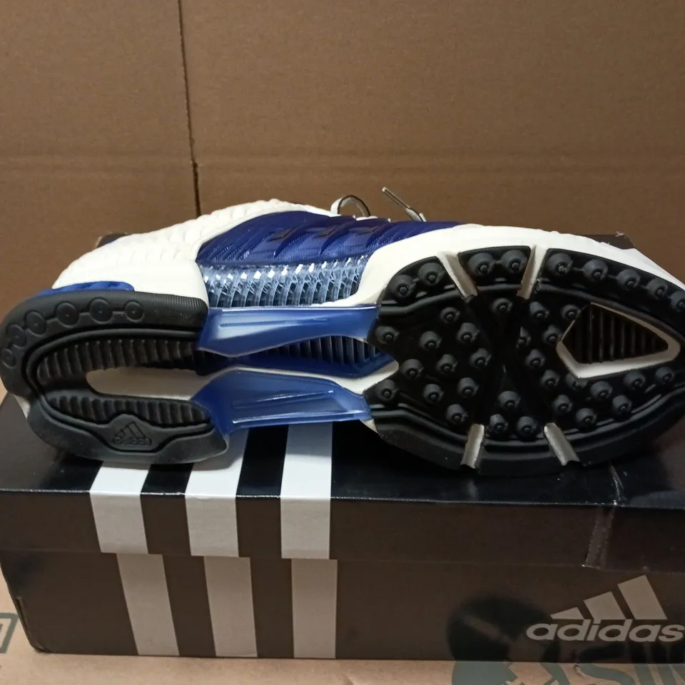 BOXED PAIR OF ADIDAS CLIMACOOL TRAINERS IN WHITE/BLUE - UK 11