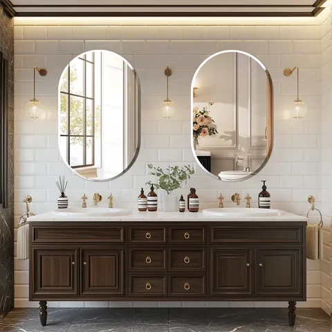 BOXED RITHI LONG OVAL FLAT WALL MIRROR (1 BOX)