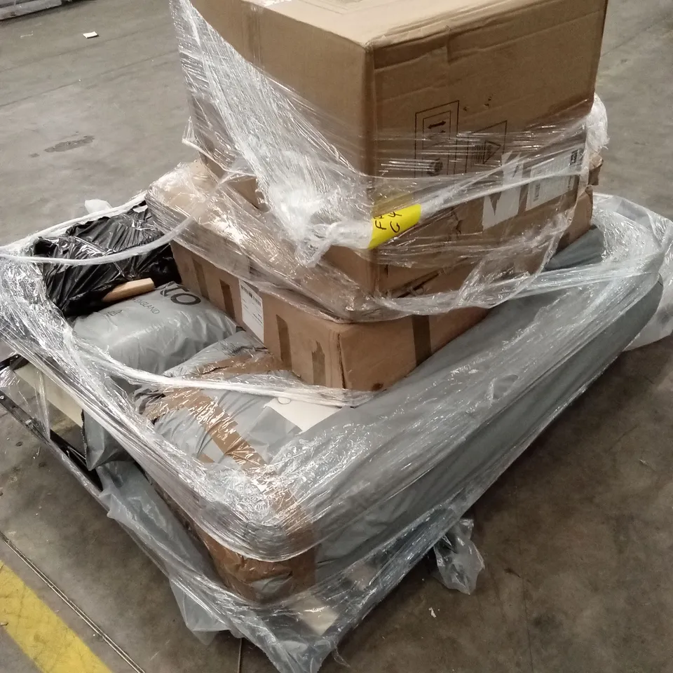 PALLET OF ASSORTED INCOMPLETE OR DAMAGED DESIGNER FURNITURE 