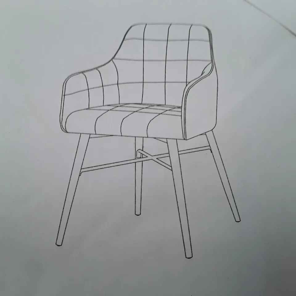 BOXED SET OF 2 UNBRANDED BLUE VELVET PADDED DINING ROOM CHAIR 