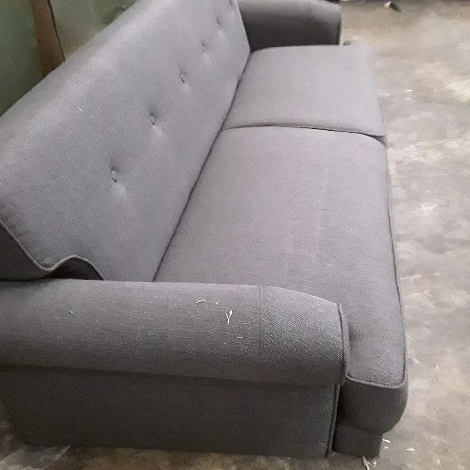 QUALITY DESIGNER ALLINE UPHOLSTERED CHAISE LOUNGE - SLATE FABRIC