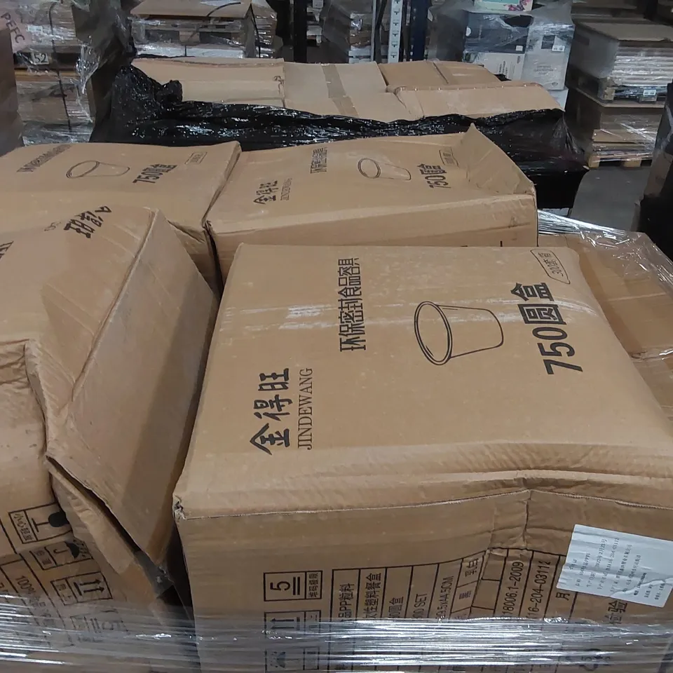 PALLET TO CONTAIN A LARGE ASSORTMENT OF SEALED FOOD CONTAINERS 