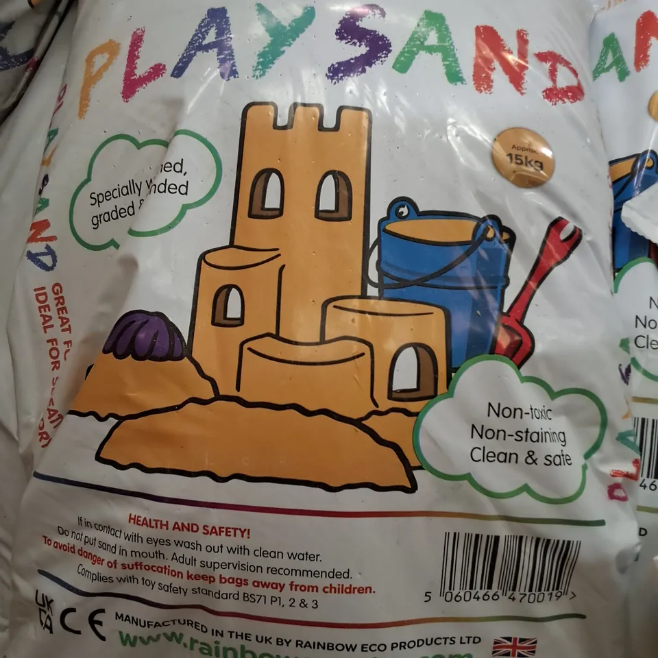 PALLET CONTAINING A LARGE QUANTITY OF 15KG BAGS OF ECO PLAY SAND