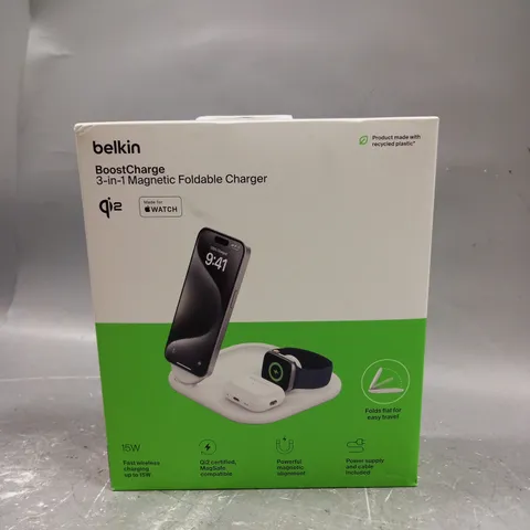 BOXED SEALED BELKIN BOOSTCHARGE 3-IN-1 MAGNETIC FOLDABLE CHARGER 