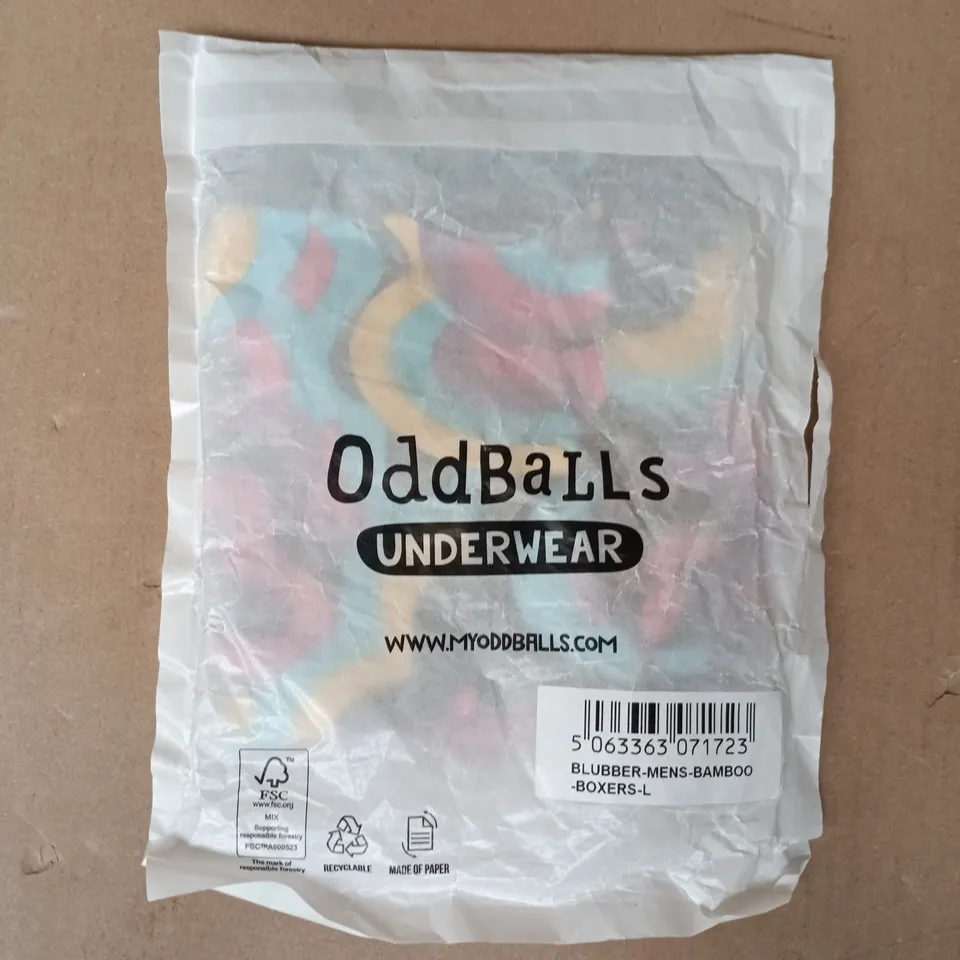 BAGGED ODDBALLS BLUBBER MEN'S BAMBOO BOXER BRIEFS SIZE LARGE