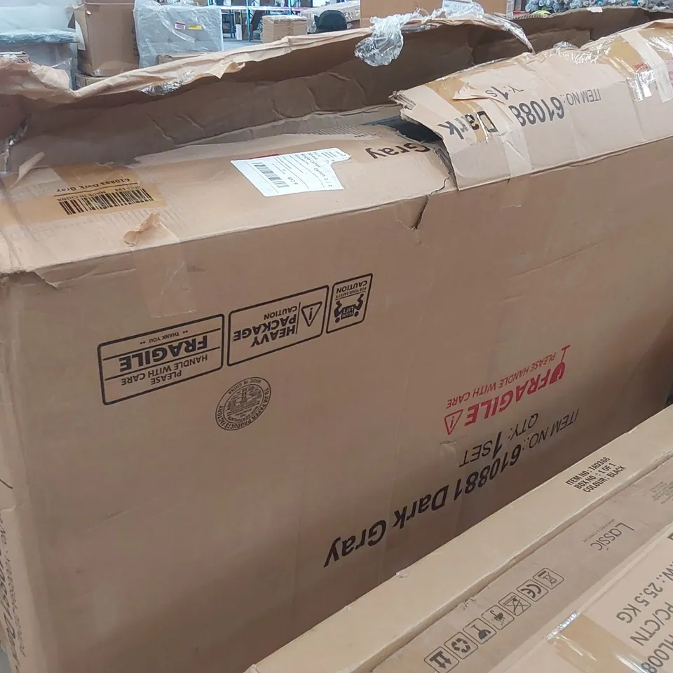 BOXED 2 SEATER CLIC CLAC SOFA BED - DARK GREY (1 BOX)