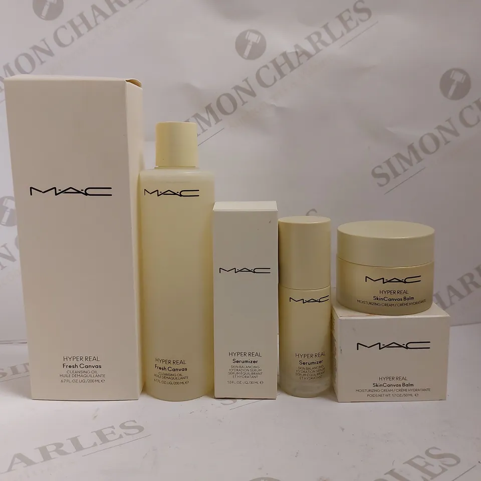 3 M.A.C HYPER REAL ITEMS TO INCLUDE SKINCANVAS BALM, SERUMIZER AND FRESH CANVAS CLEANSING OIL