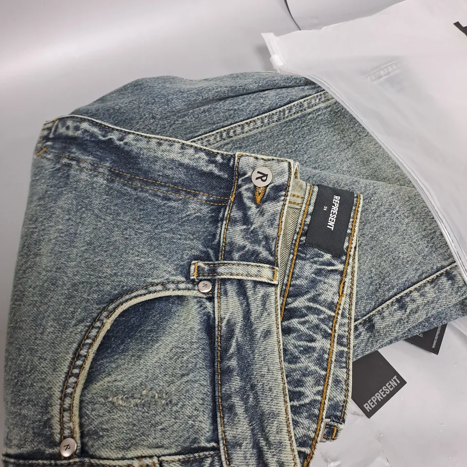 REPRESENT STRAIGHT LEG DENIM JEANS - SIZE 31
