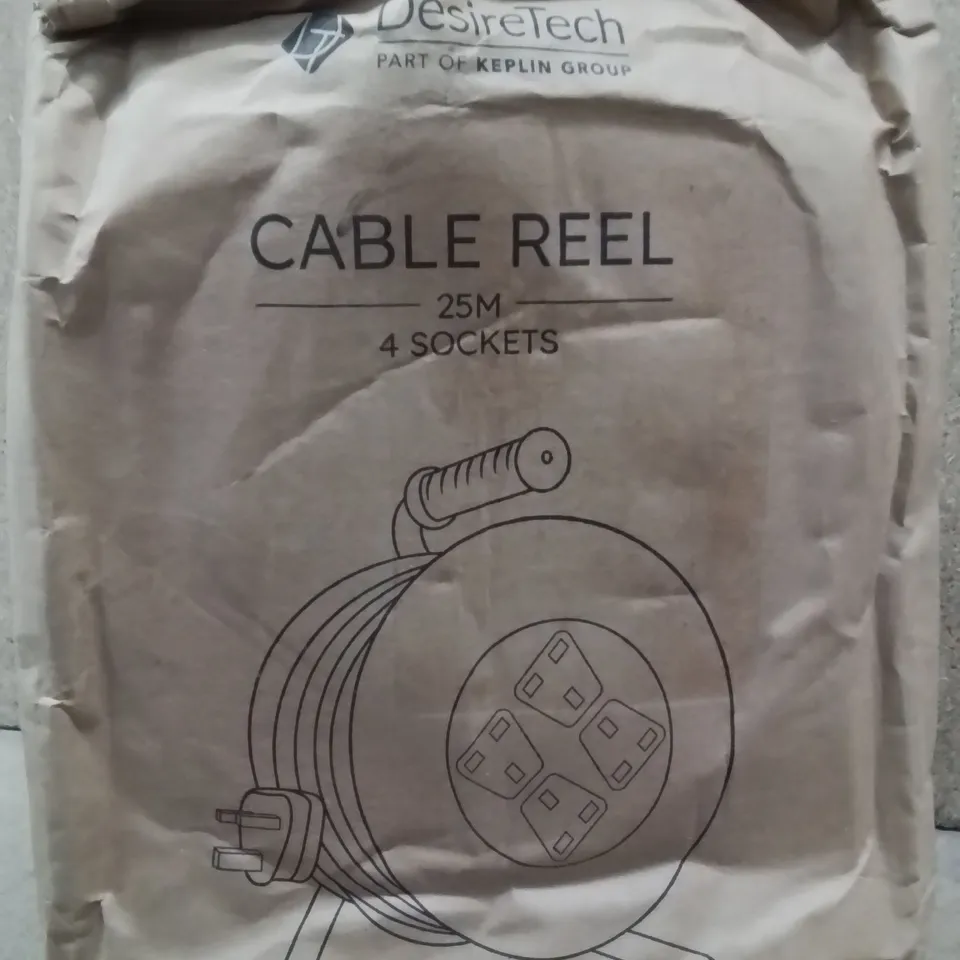 BOXED 25M CABLE REEL WITH 4 SOCKETS 