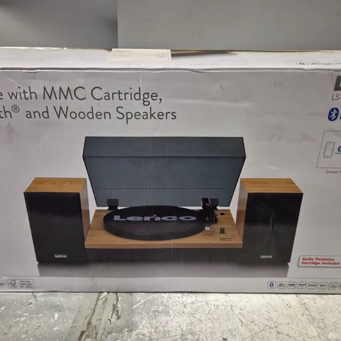BOXED LENCO TURNTABLE WITH BLUETOOTH AND SPEAKERS - LS-300WD V2