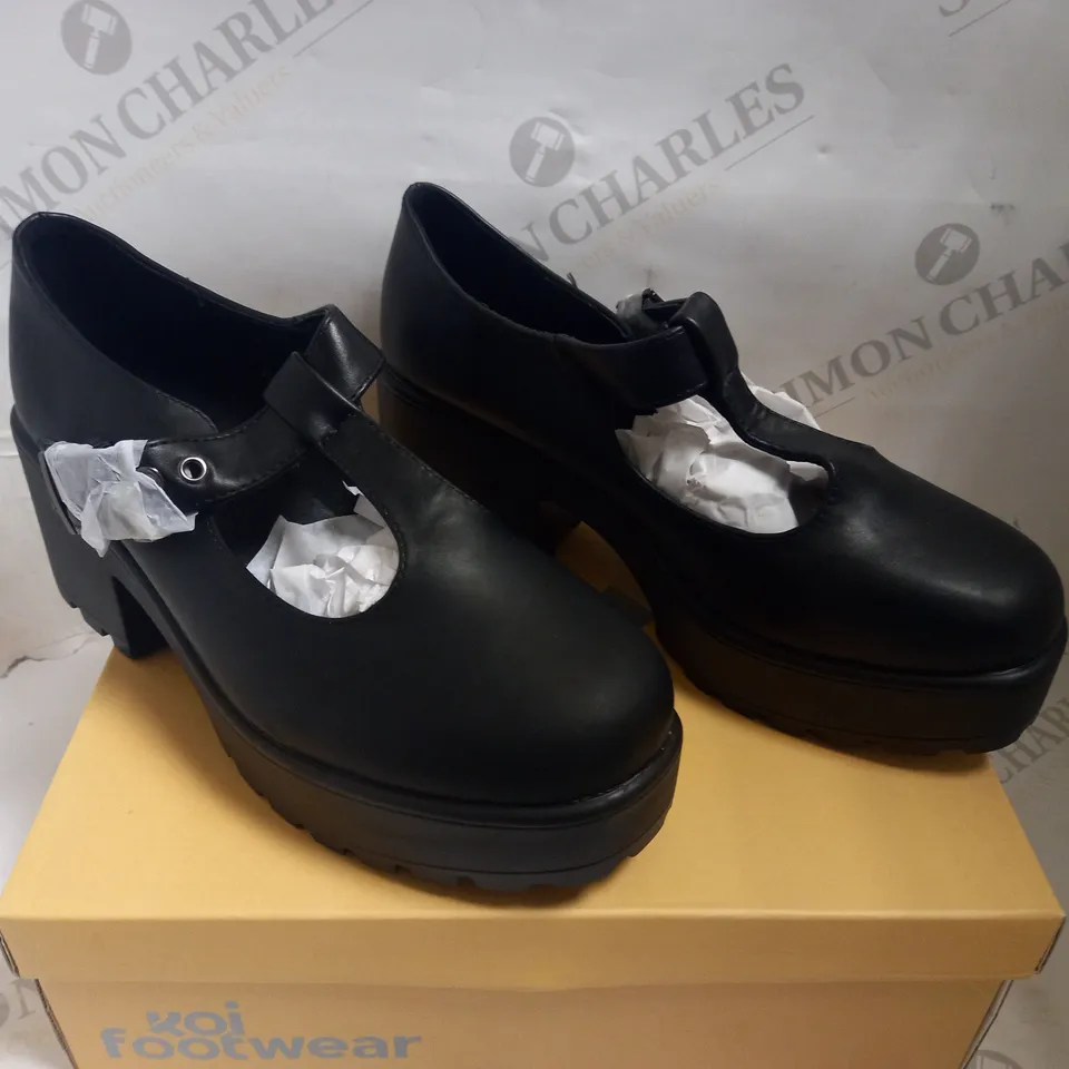 KOI VEGAN SAI BLACK MARY JANES `FAUX LEATHER EDITION` - SIZE 7