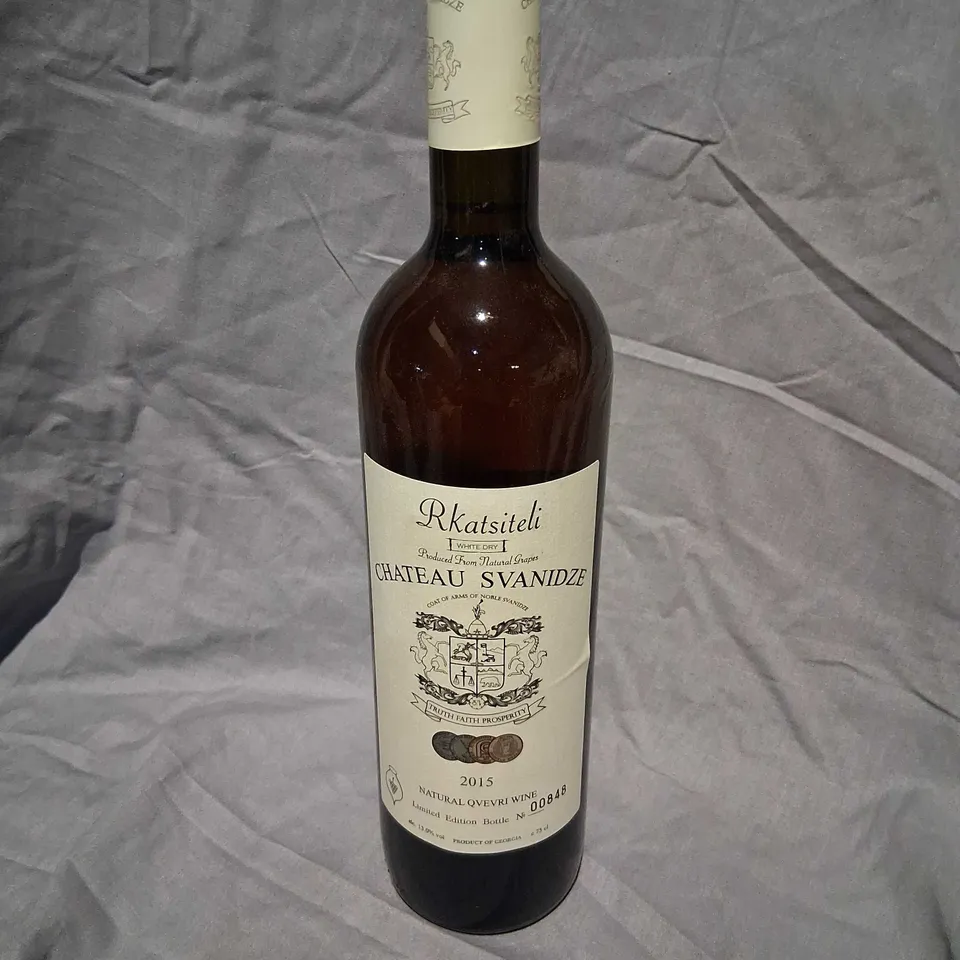 CHATEAU SVANIDZE RKATSITELI WHITE DRY 2015 – NATURAL QVEVRI WINE (LIMITED EDITION BOTTLE NO. 00848)