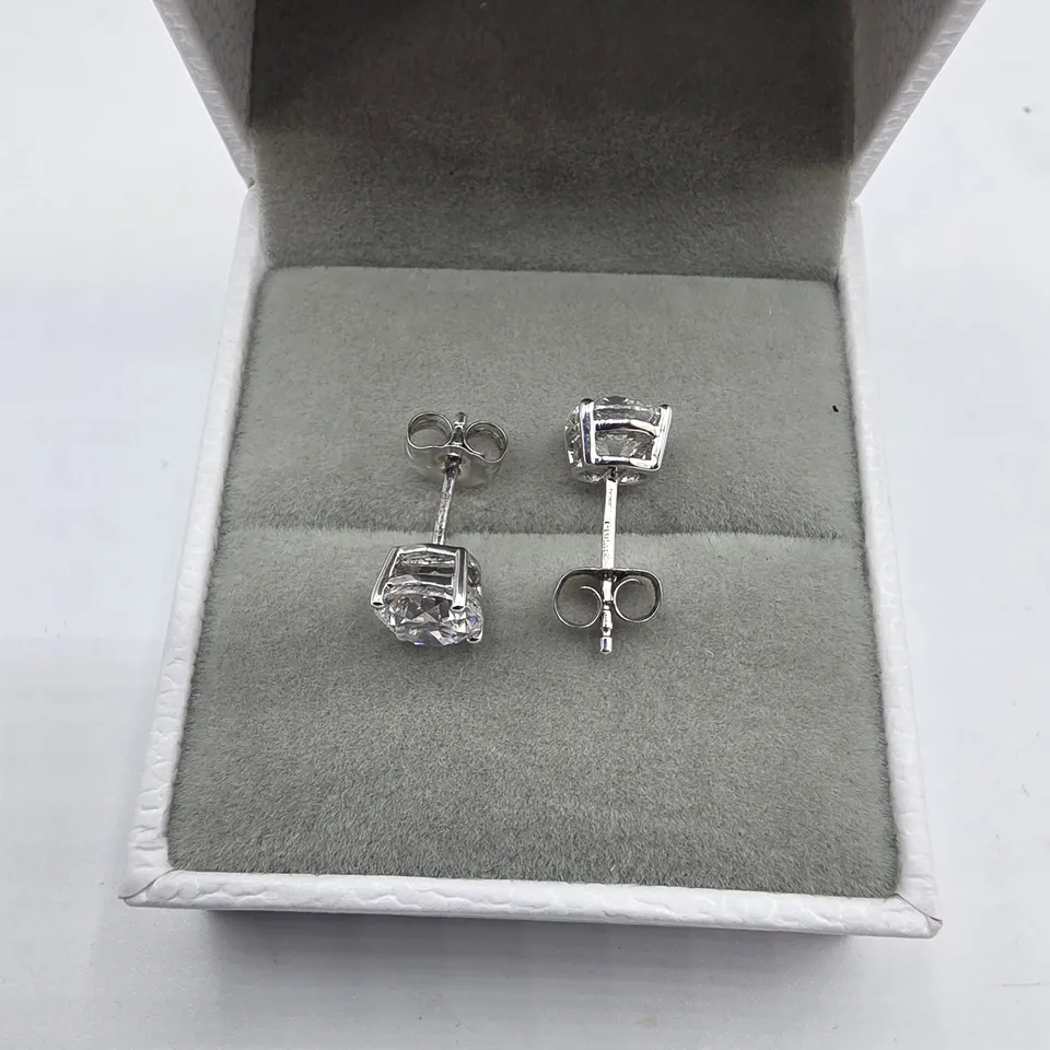 PLATINUM STUD EARRINGS SET WITH LAB GROWN DIAMONDS WEIGHING +-2.14CT