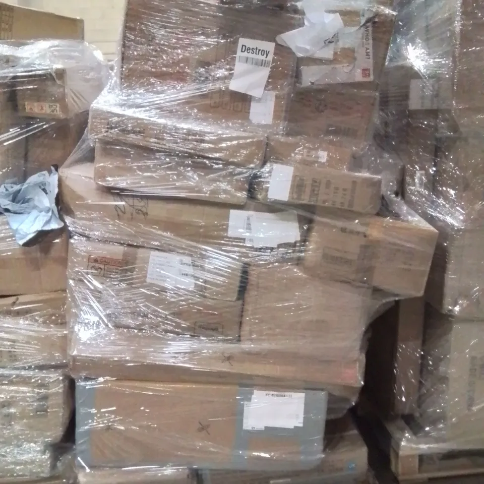 PALLET OF ASSORTED HOUSEHOLD GOODS AND PRODUCTS TO INCLUDE;CLOCK,TREE,PROJECTIONS LAMP