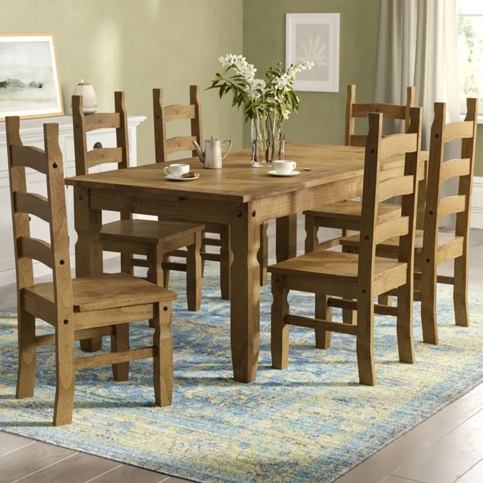 BOXED CASTILLON DINING SET WITH 6 CHAIRS (5 BOXES)