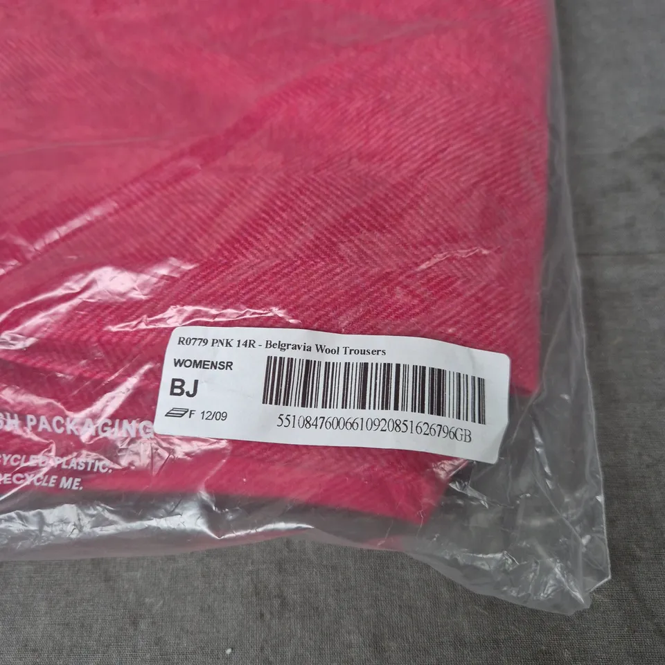 BODEN BELGRAVIA WOOL TROUSERS – PINK – WOMEN'S UK 14R