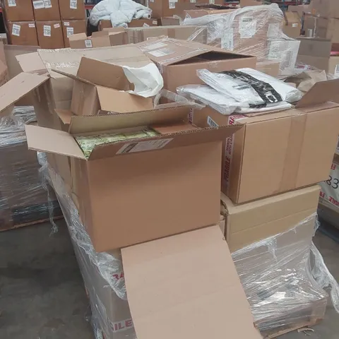 PALLET CONTAINING A LARGE QUANTITY OF ASSORTED ITEMS INCLUDING: WHITE BELT KARATE UNIFORMS, HERB SEEDS COLLECTIONS, MUGS ECT