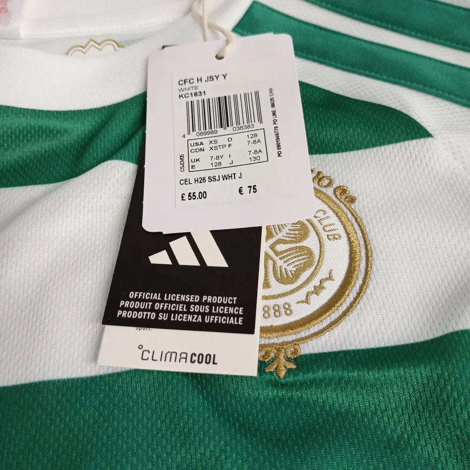 ADIDAS CELTIC FC HOME FOOTBALL JERSEY KIDS SIZE 7 - 8 YEARS