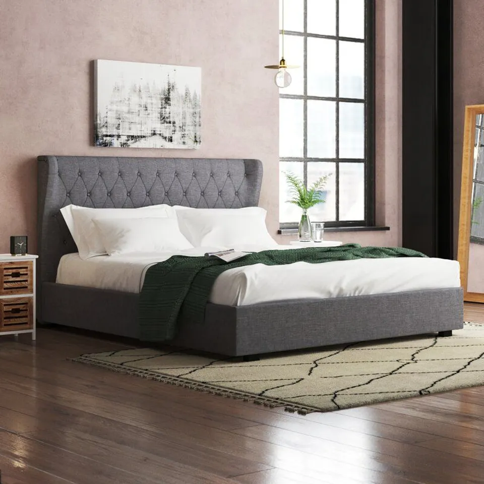 BOXED DION UPHOLSTERED OTTOMAN BED -DOUBLE (2 BOXES)