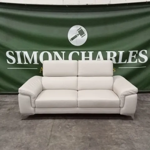 QUALITY DESIGNER ITALIAN MADE FLAVIO 3 SEATER SOFA - SAND LEATHER