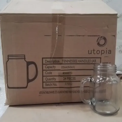 BOXED UTOPIA TENNESSEE HANDLED JAR APPROXIMATELY 24