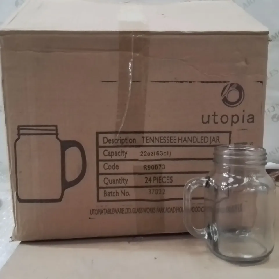 BOXED UTOPIA TENNESSEE HANDLED JAR APPROXIMATELY 24