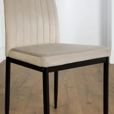 BOXED LEON DINING CHAIR, CHAMPAGNE CLASSIC VELVET & BLACK STEEL (1 BOX)